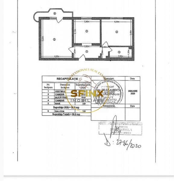 Sebastian 2 camere decomandat 60 mp, renovat, parcare ADP